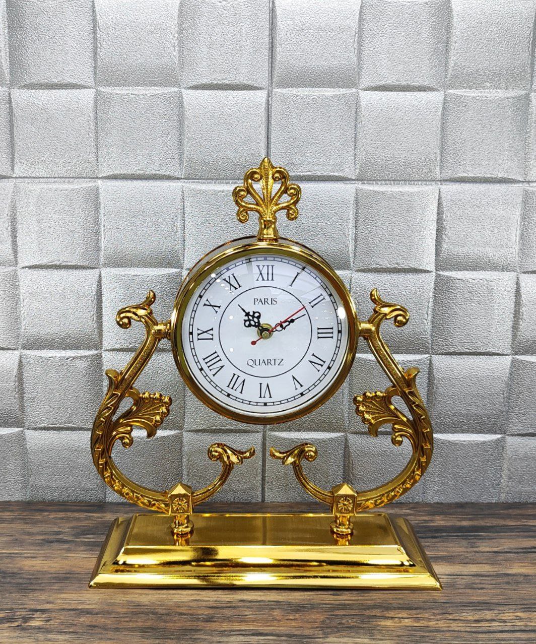ساعت پایه دار رومیزی رنگ طلایی کد9121