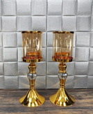 ست شمعدان طلایی