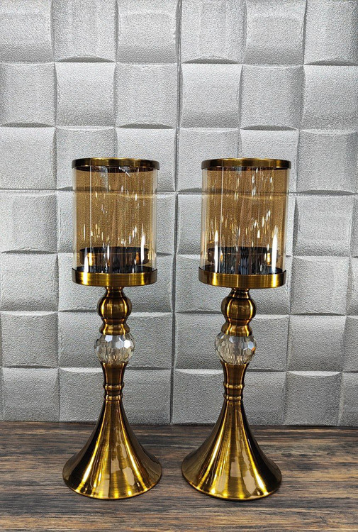 ست شمعدان طلایی آنتیک