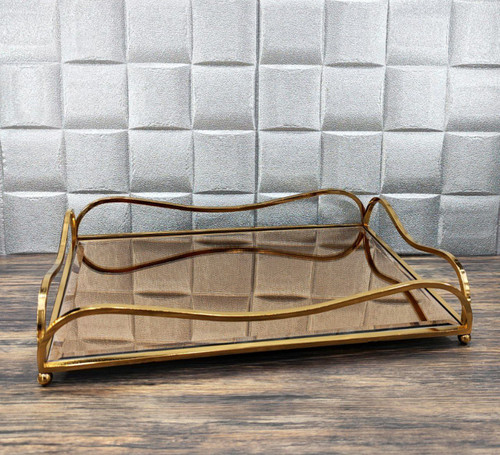 سینی آینه ای طلایی