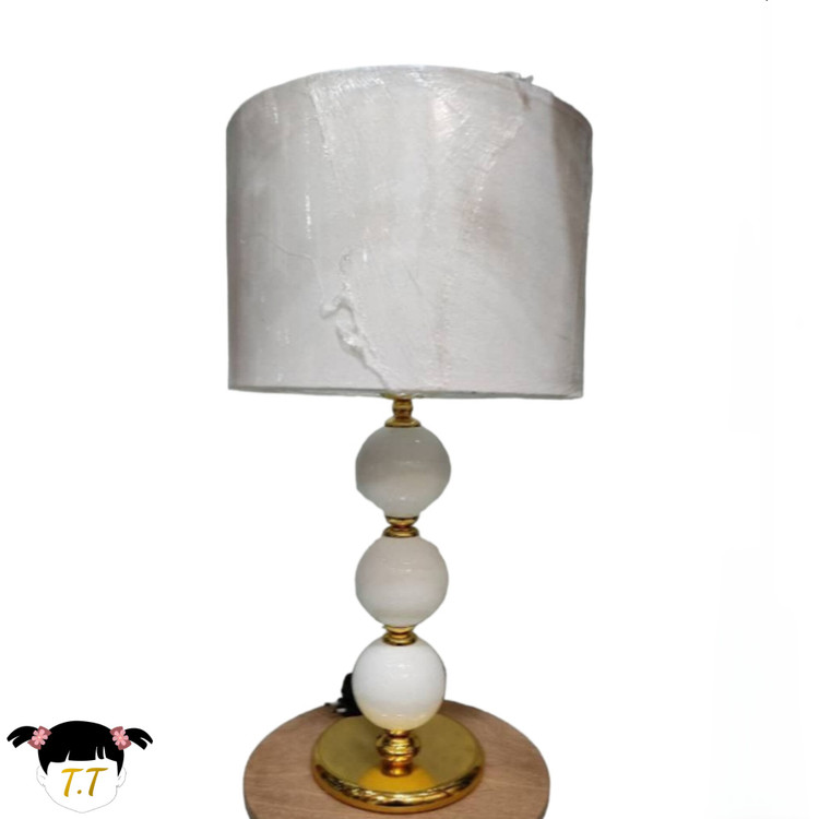 آباژور رومیزی طلایی سفید