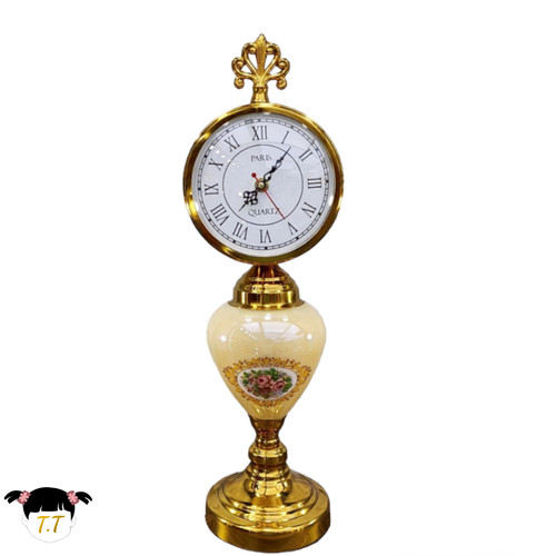 ساعت پایه دار رو میزی طلایی