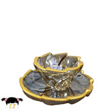 ست پیاله و پیش دستی بلوری