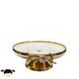 شیرینی خوری پایه دار فلزی طلایی