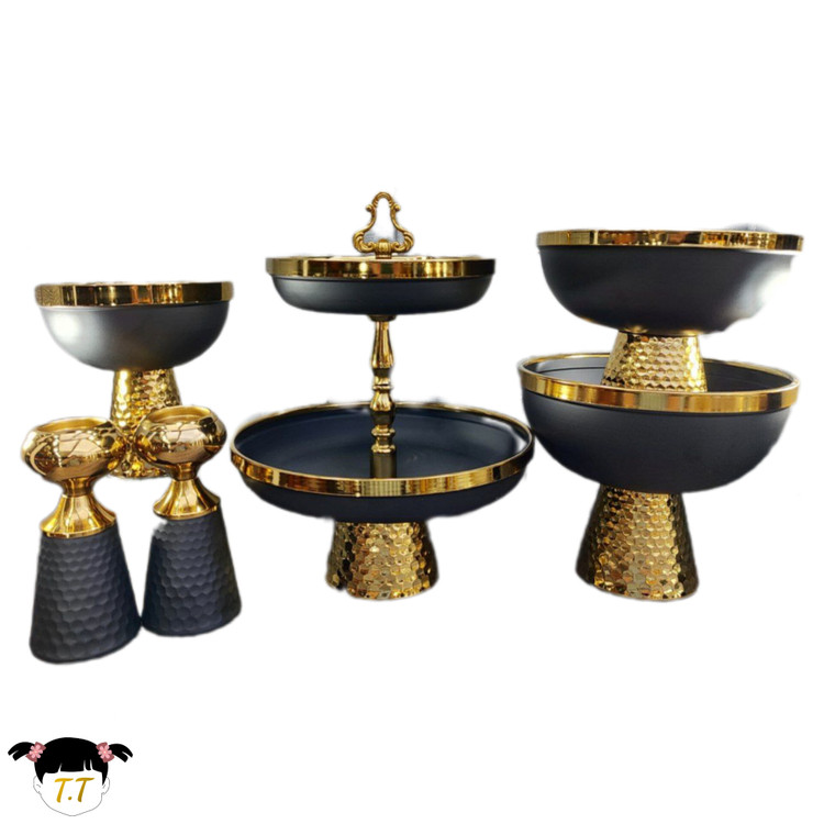 سرویس پذیرایی چکش کاری شده طلایی مشکی