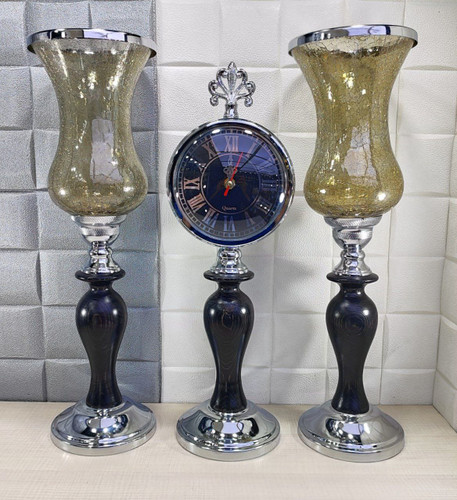 ست ساعت و شمعدان پایه دار رومیزی