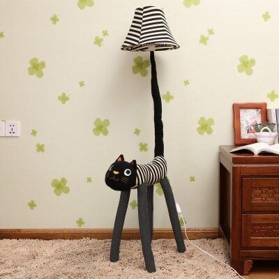 آباژور پارچه ای عروسکی کنار اتاقی کودک طرح گربه کد2214