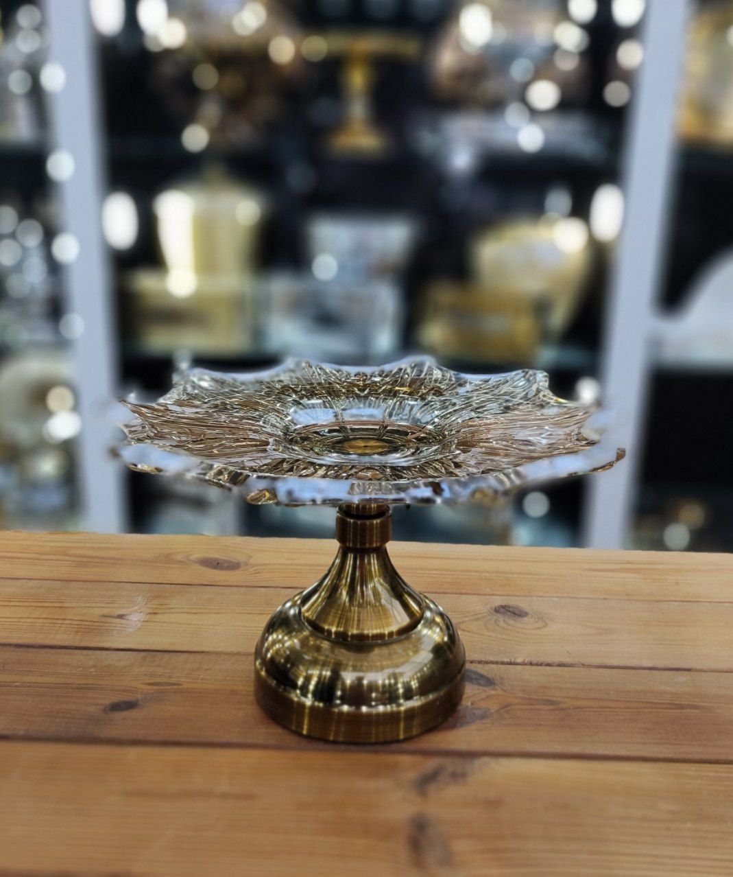 شیرینی خوری پایه دار بلور شامپاینی