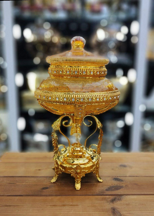 بانکه شکلات خوری پایه دار بلور رنگی