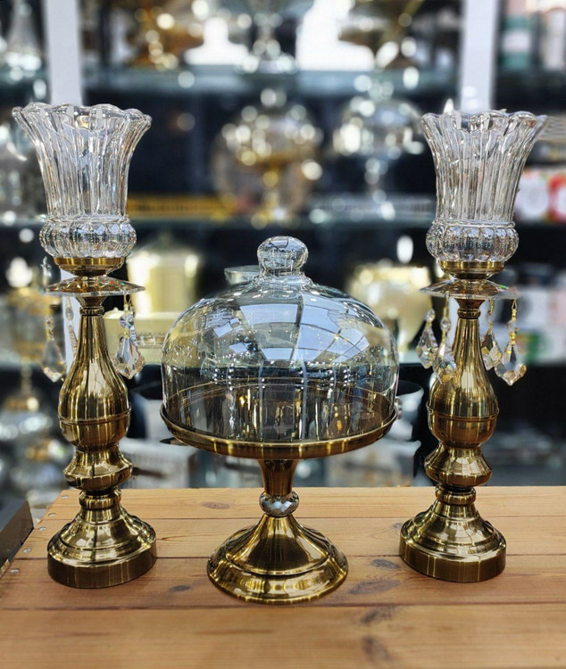 کاپ کیک دربدار و شمعدان رنگ آنتیک