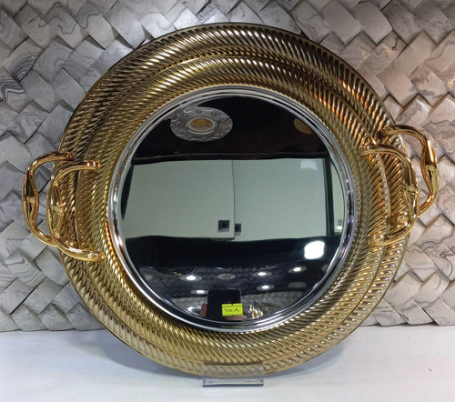 سینی گرد دسته دار استیل