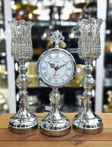 ست شمعدان رومیزی و ساعت