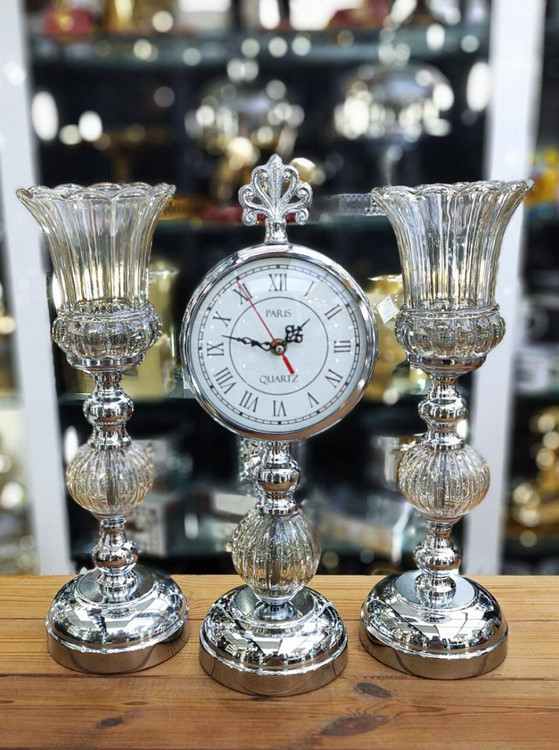 ست شمعدان رومیزی و ساعت