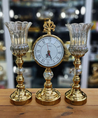 ست شمعدان رومیزی و ساعت