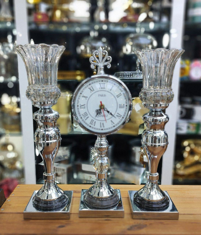 ست شمعدان رومیزی و ساعت