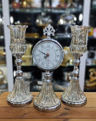 ست شمعدان رومیزی و ساعت