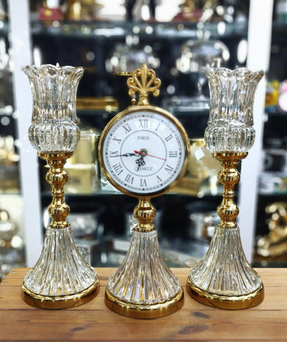 ست شمعدان رومیزی و ساعت