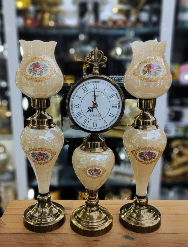 ست شمعدان رومیزی و ساعت