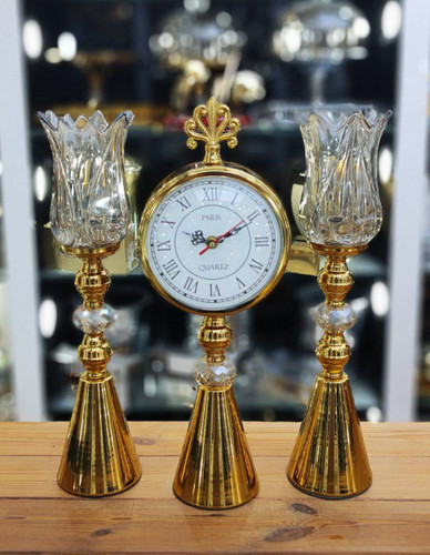 ست شمعدان رومیزی و ساعت