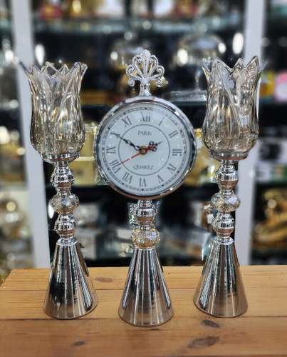 ست شمعدان رومیزی و ساعت