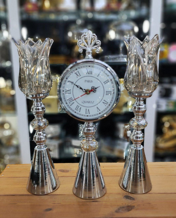 ست شمعدان رومیزی و ساعت