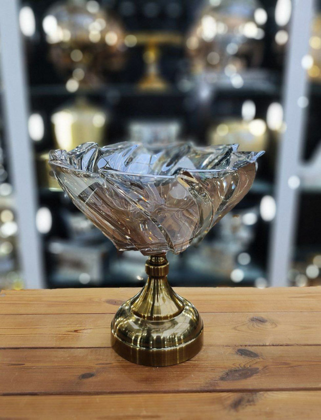 آجیل خوری پایه دار بلور شامپاینی