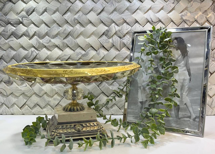 شیرینی خوری پایه دار بلور رنگی