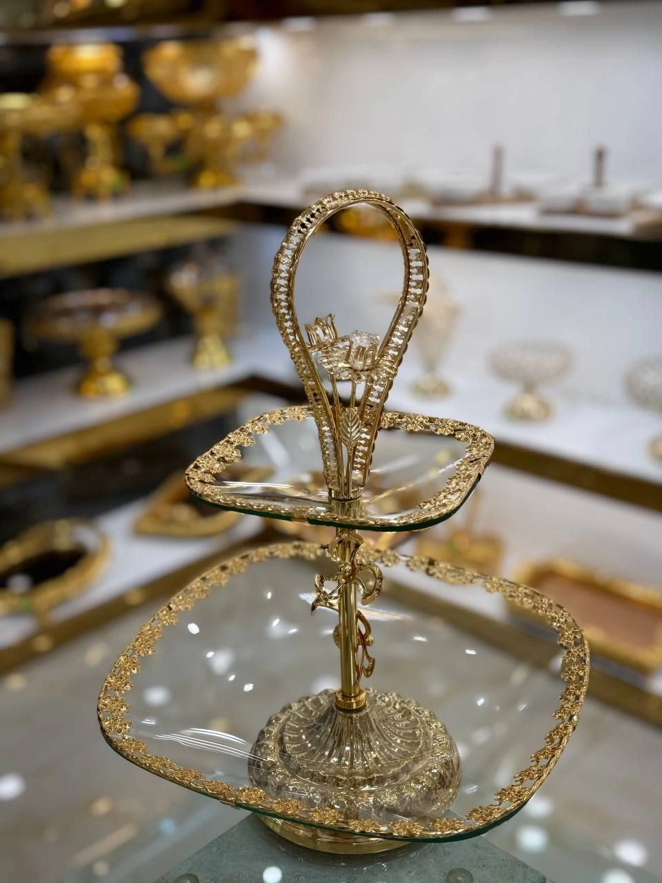 شیرینی خوری پایه دار بلور