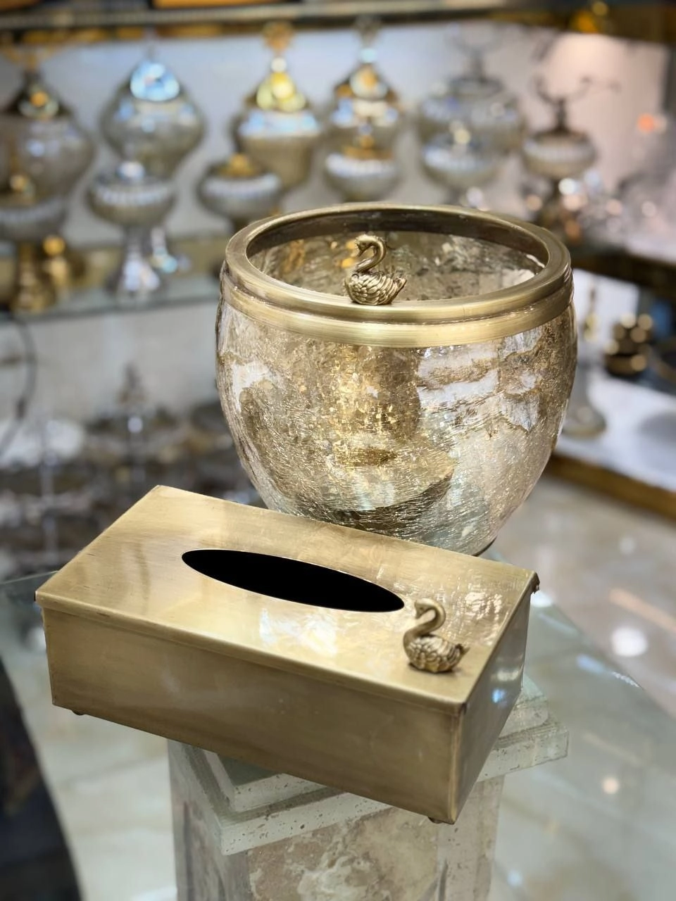 سطل و جا دستمال کاغذی رومیزی