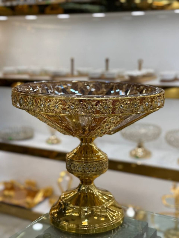 میوه خوری پایه دار بلور رنگی