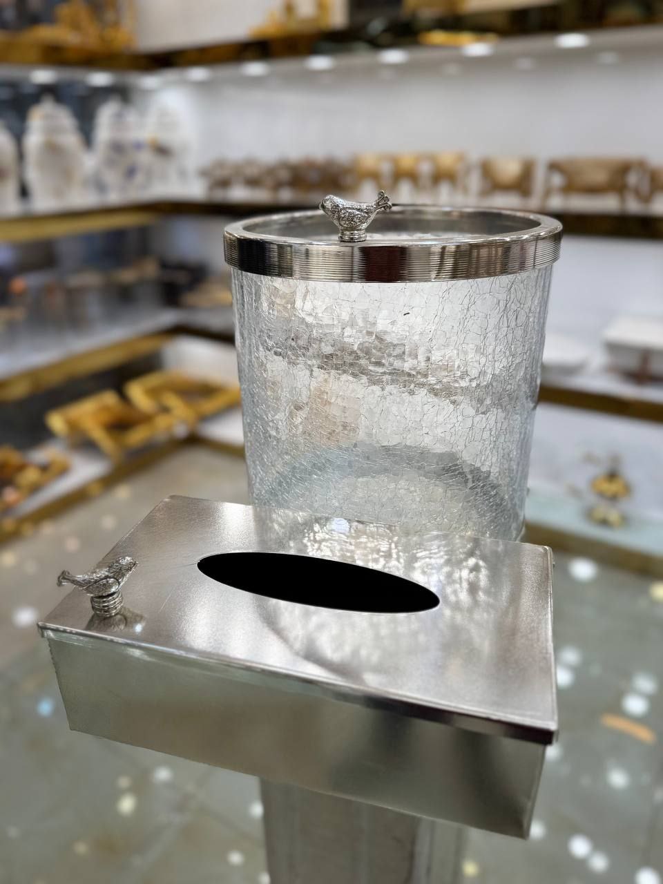 سطل و جا دستمال کاغذی رومیزی