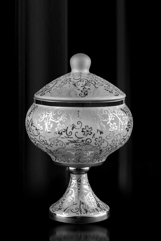 شکلات /آجیل خوری بلوری طرح دار مدل ساریا پلاس در سه رنگ کد603