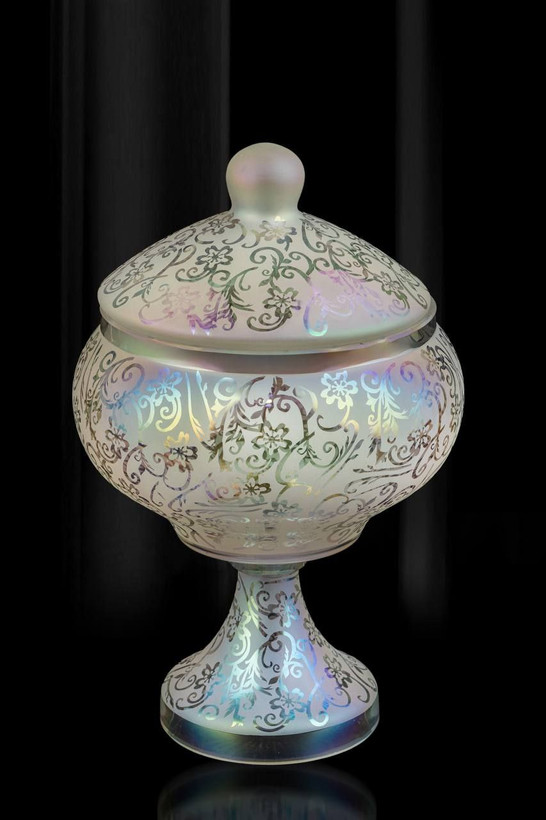 شکلات /آجیل خوری بلوری طرح دار مدل ساریا پلاس در سه رنگ کد603