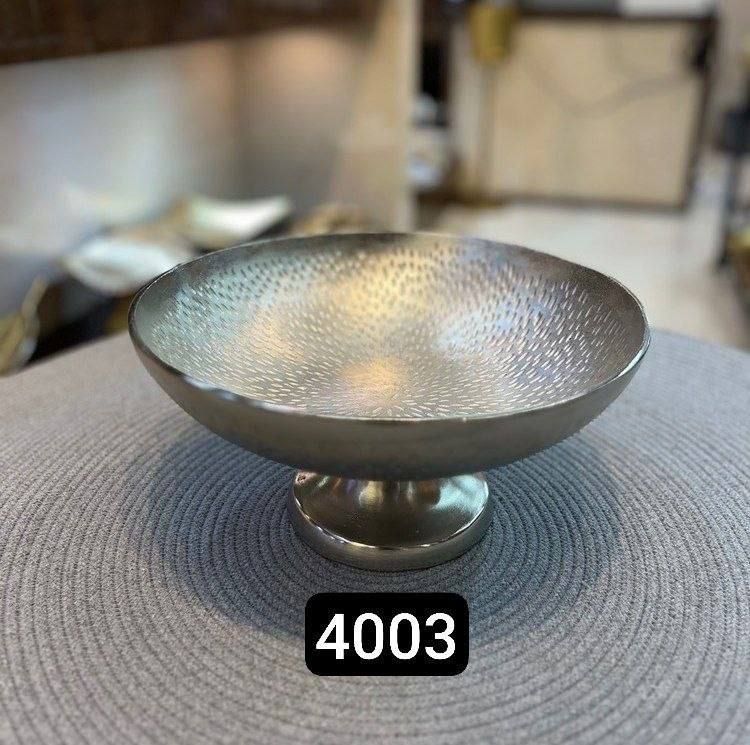 میوه خوری پایه دار آلمینیوم سیلور مدل اشکی کد 4003