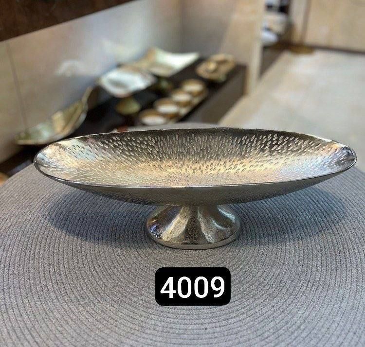 کشکول میوه خوری پایه دار بیضی آلمینیوم سیلور مدل اشکی کد4۰۰۹