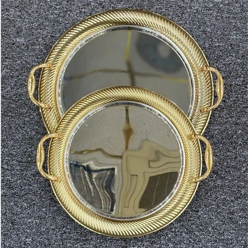 ست سینی گرد  پذیرایی استیل وارداتی ساخت چین کد6908