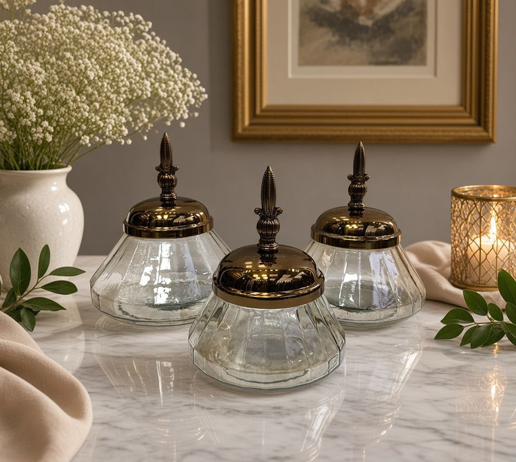 ست بانکه مدل کدو طلایی/سیلور/آنتیک کد7708